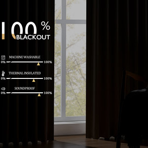 Rideaux occultants modernes pour chambre à coucher et salon, certifiés OEKO-TEX, 2 panneaux, ignifuges, imperméables - Product Image 2