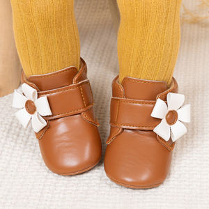 Stivaletti in pelle floreale per bambini con cinturino antiscivolo Sole stivaletti caldi per neonati - Product Image 3