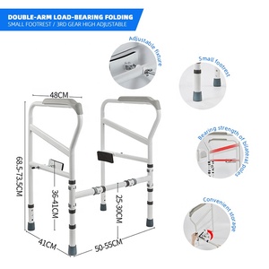 Chất Lượng Cao Có Thể Điều Chỉnh Thép Carbon Nhà Vệ Sinh An Toàn Lan Can Gấp Đường Sắt Cho Người Cao Tuổi Và Khuyết tật Phòng Tắm Thiết Bị An Toàn - Product Image 5