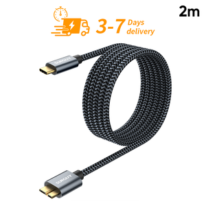 SUNGUY Nylon Braided High Speed 2m <b>USB</b> Charging <b>Cable</b> cavo di ricarica <b>USB</b> <b>C</b> Fast Charging Data <b>Cable</b> for Phone Laptop - Product Image 1