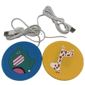 Novo Café Leite Beba Warmer Coaster copa do Isolamento Tapetes Escritório Dos Desenhos Animados Porta copo de Silicone Pad Aquecedor Mini USB Aquecimento Eléctrico