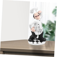 WeiVista Statue de chef debout en résine Décoration de cuisine Figurine de cuisinier drôle Sculpture Fournisseur pour affichage de restaurant