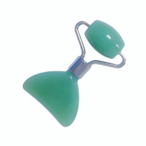 Ensemble d'outils de soin du visage en jade aventurine verte naturelle : rouleau et Gua Sha - Product Image 3