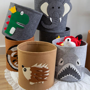Wholesale Felt Fabric Custom Good Price Pet Storage Box Felt Toy Laundry Kids Storage Basket with Cute Animal Design