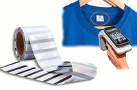 Étiquette RFID UHF souple imprimée à coudre 860-960 MHz, étanche et résistante aux produits chimiques, pour l'inventaire de vêtements en textile de détail