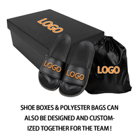 Offre Spéciale Logo personnalisé imprimé PVC pantoufles unisexe plage été sandales imperméable salle de bain pantoufles pour hommes et femmes
