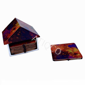 Ooden Coaster Set Différents Coeurs Imprimés Magnifiquement Conçu | Belle salle à manger avec un être cher | Spécial Saint-Valentin - Product Image 6