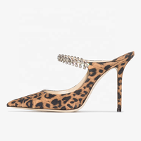 Chaussures de luxe pour femmes de créateur à talons de haute qualité en cuir de léopard