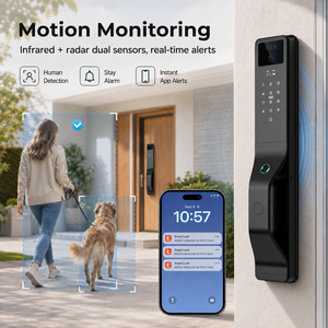 Serrure de porte intelligente à empreinte digitale numérique 2026 Tuya WiFi avec reconnaissance faciale 3D, interphone vidéo, carte mémoire cloud, pour acier/bois, sécurité domestique - Product Image 4