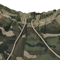 Pantalon de survêtement camouflage pour homme, coupe large, taille élastique avec cordon de serrage, poches contrastées, logo personnalisé