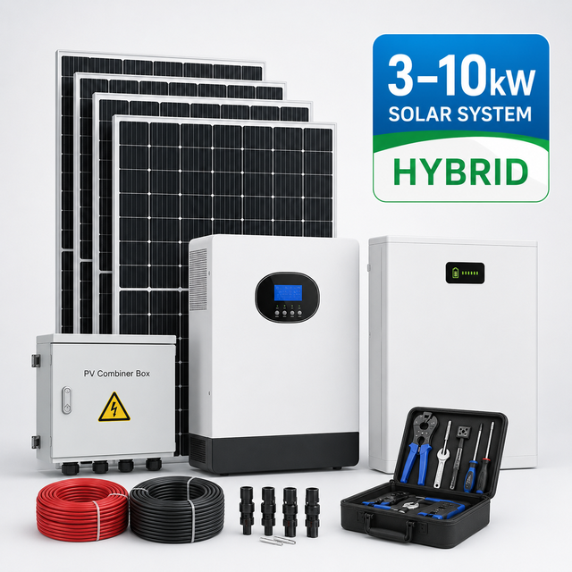 Solar Energy Storage System Complete Kit 3kW 5Kw 6Kw 8kw 10Kw 12kW 15Kw 20kw 30Kw Off Grid Hybrid Solar Systems for Residence