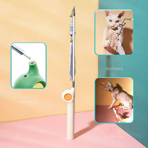 ของเล่นแมวอเนกประสงค์แบบยืดหดได้ ทำจาก PVC ปลอดสารพิษ รูปทรงไม้ตกปลา พร้อมปากกาเลเซอร์และกระดิ่ง - Product Image 6