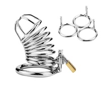 Cage de chasteté masculine en métal en forme de serpent, dispositif de verrouillage du pénis, dispositif d'abstinence avec deux clés de déverrouillage, jouet intime de contrainte pour adultes