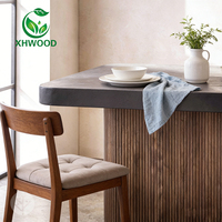 Panneau mural flexible en MDF avec placage en bois naturel, panneau cannelé incurvé pour la décoration murale intérieure moderne