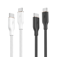 Kabel USB-C ke USB-C PD 60W 3A Pengisian Cepat, Kabel Data TPE Berlapis Kawat Tembaga USB 3.0, Transfer Data 480Mbps, Sinkronisasi Ponsel
