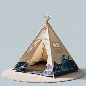 Tienda de juguete portátil Deep Sea Trincle <span class=keywords><strong>para</strong></span> <span class=keywords><strong>niñas</strong></span>, juego de ocio <span class=keywords><strong>para</strong></span> acampar al aire libre <span class=keywords><strong>para</strong></span> niños con diseño de pirámide de sombra Tepee indio - Product Image 2