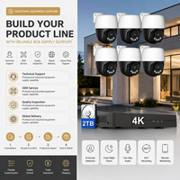 Kit de caméra de sécurité NVR PoE 4K 8 canaux 8MP PTZ avec détection humaine IA, suivi automatique, Plug & Play, système de surveillance extérieur, disque dur 2 To