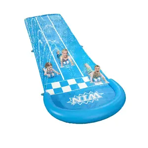 Water Slip Slide Inflatable Outdoor Backyard For Kids Adults double lane plastic lawn water slide splash