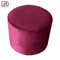Boîte à bijoux en velours bordeaux de luxe ROGOOD, forme cylindrique, boîte d'emballage pour bagues et boucles d'oreilles, accepte le logo personnalisé P1965