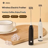 Mousseur à lait électrique multifonctionnel et mixeur à café rechargeable, fonctionnement à une touche, boîtier en plastique, chargement USB