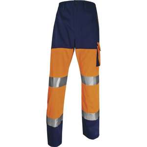 DELTA PLUS-Pantalón DE TRABAJO Panostyle de alta visibilidad, color Naranja-Azul marino, de poliéster/algodón, fluorescente, de alta visibilidad, de estilo panostyle, - Product Image 1