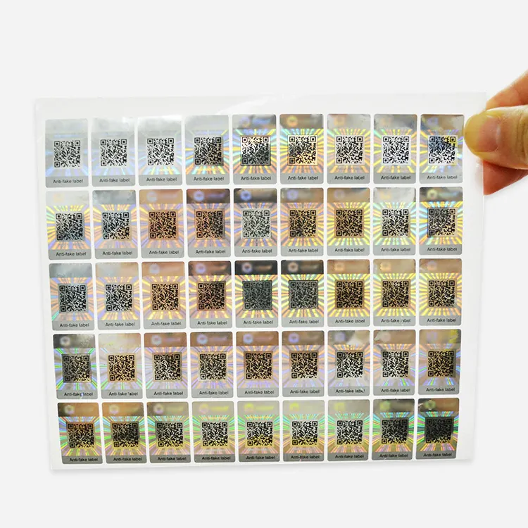 사용자 정의 2d 3d 홀로그램 스티커 인쇄 UV 무효 홀로그램 스티커 롤 홀로그램 스티커 일련 번호 QR 코드