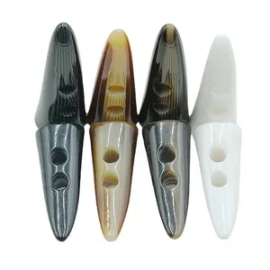 Production Factory Resin Horn Toggle Buttons 2-hole Clothing Jacket Windbreaker Buttons Buttons For Clothing