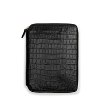 Couverture de cahier A5 en similicuir de crocodile PU planificateurs et journaux d'impression personnalisés avec fermeture à glissière