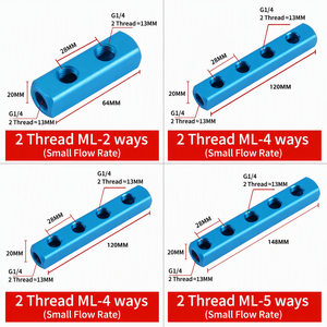Maßgefertigter CNC-gefräster Aluminium-Druckluftverteilerblock Luftverteilungsmanifold für Luftkompressor - Product Image 3
