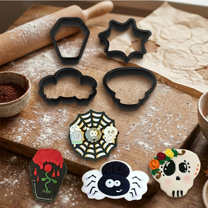 Ensemble <span class=keywords><strong>de</strong></span> découpoirs à biscuits d'Halloween, 4 pièces, moules en plastique pour biscuits, bonbons, yeux <span class=keywords><strong>de</strong></span> fantôme et <span class=keywords><strong>citrouille</strong></span>, pour la pâtisserie, gabarits pour glaçage royal - Product Image 2