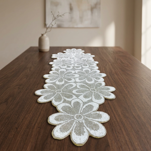 Camino de Mesa Bordado Floral de Algodón, Decoración Clásica para el Hogar, Lavable - Product Image 6