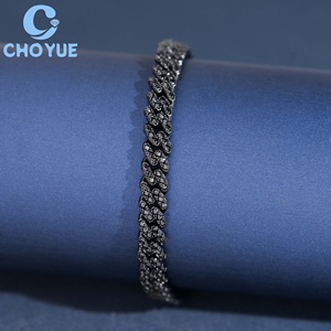 Cheap Design 6mm Small Size 925 Sterling Silver Moissanite Cuban Link <b>Chain</b> Bracelet <b>Iced</b> <b>Out</b> Hiphop Style Everyday Wear Jewelry - Product Image 2