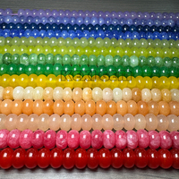 Manik-manik Batu Alam Bentuk Abacus Warna-warni Grosir 5x8mm Multi Warna Chalcedony Halus Bentuk Rondelle untuk Pembuatan Perhiasan