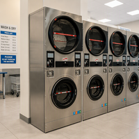 Stainless Steel Coin Operated Laundry Washer Dryer Automatic Equipment Washing Machine for Dormitory