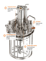 Système de Fermenteurs en Verre Parallèles Multi-Unités 3L 5L 10L avec Agitation Magnétique Mécanique et Contrôle du pH, de la Teneur en Oxygène Dissous et de la Température