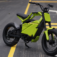 Vélo électrique tout-terrain 1500W avec suspension inversée au lithium, pneus larges, vitesse unique, léger, vitesse maximale >50 km/h