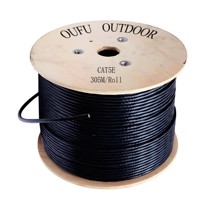 Cable de Red UTP Cat5E de Cobre Desnudo/CCA OUFU, 4 Pares, 1000m, 23AWG, Cable de Red RJ45 CAT6 de 24AWG para Interiores/Exteriores