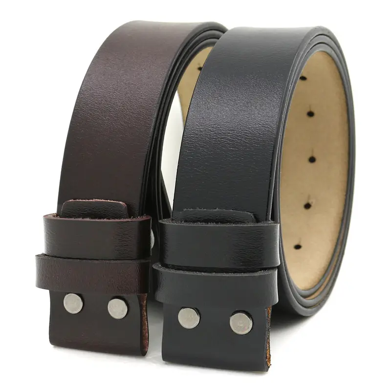 Leather Belt Strap 3.8CM Pin Buckle Belt With Accessories Cowhide Belt Holes no buckles LQbelt Factory OEM