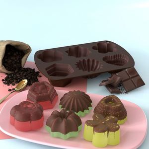 6-in-1 Pattern DIY Baking Mold New Manual Silicone Cake <b>Chocolate</b> Ice Cream Baby Food Supplement Mold Customized Color & Logo - Product Image 3