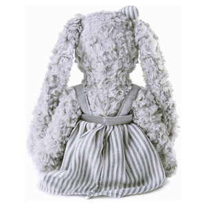 Muñeco de conejo peludo gris con orejas flexibles largas ajustables Peek A Boo Hands con tela a rayas y pajarita Pascua OEM conejito de peluche - Product Image 3