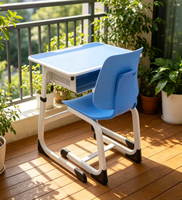 Bureaux et chaises d'étude ergonomiques modernes en acier et en bois, adaptés aux salles de classe et aux bureaux à domicile