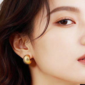 Stud <b>Earrings</b> Ball Shape Gold Plated Alloy Women's Party Fashion Jewelry - Product Image 3