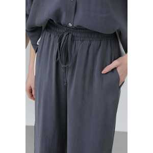 Pantalon large élégant pour femme, taille haute, noir, respirant, taille élastique, confortable pour tous les jours - Product Image 4