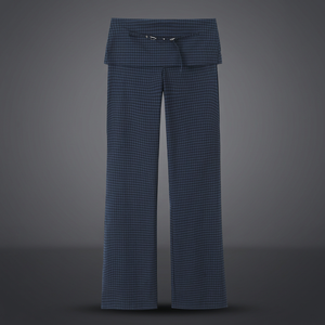 Pantalon femme automne 2025, nouveau, décontracté, respirant, fermeture éclair, motif à carreaux, ceinture, taille haute, devant plat, 100% polyester - Product Image 3