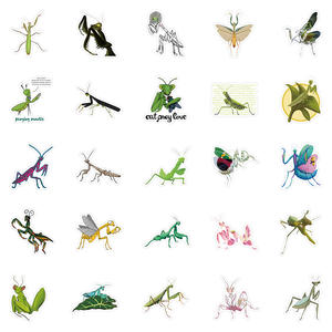 54 uds/<span class=keywords><strong>Mantis</strong></span> hoja de pegatinas de dibujos animados, pegatinas de corte de insectos de vinilo impermeables personalizadas, decoración de diarios, suministros para álbumes de recortes, Impresión de pegatinas - Product Image 6