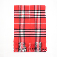 Écharpe longue en cachemire à carreaux rouges de Noël, châle chaud, cache-cou pour hommes et femmes, accessoire traditionnel automne-hiver