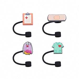 Vaso médico Topper de paja para decoración personalizado pajita Buddy Venta caliente diseño paja encanto Topper para <span class=keywords><strong>regalo</strong></span> de enfermera - Product Image 1