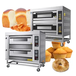 Gas And Electric 9 Trays Bread Cake Pizza Baking Machine Deck Oven