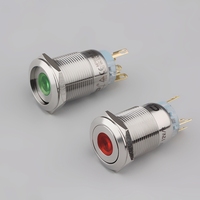 Rohs CE 19mm IP65 ou IP67 momentané ou verrouillage étanche 12V-24V interrupteur à bouton-poussoir lumineux