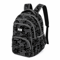 Sac à dos scolaire de qualité à motif camouflage abstrait pour adolescents, ergonomique, multi-compartiments, robuste, tendance, pour l'extérieur